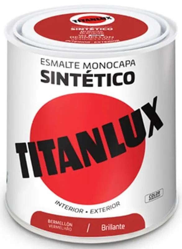Titanlux Esmalte Monocapa Sintético Int y Ext Bermellón 563 Brillante 250 Ml