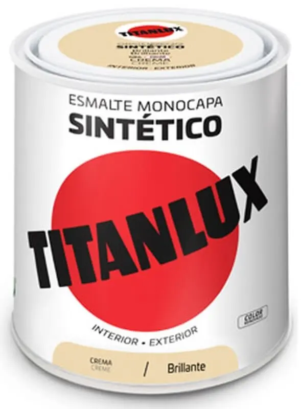 Titanlux Esmalte Monocapa Sintético Interior y Exterior Crema Brillante 586 250