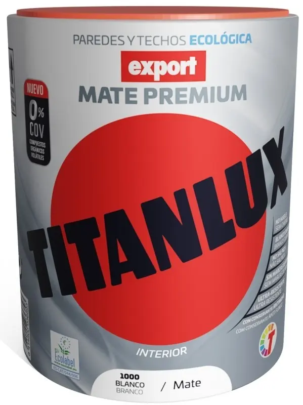 Titanlux Pintura Mate Premium Blanco 750 ml