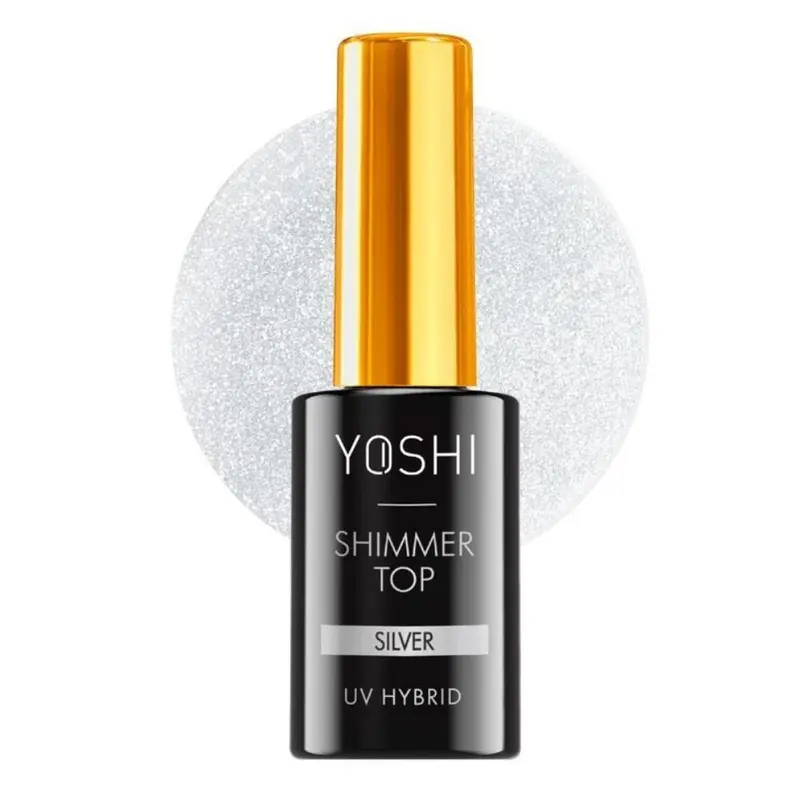 Top Coat Shimmer Silver Yoshi 10ml | Partículas Plateadas - sin dispersión