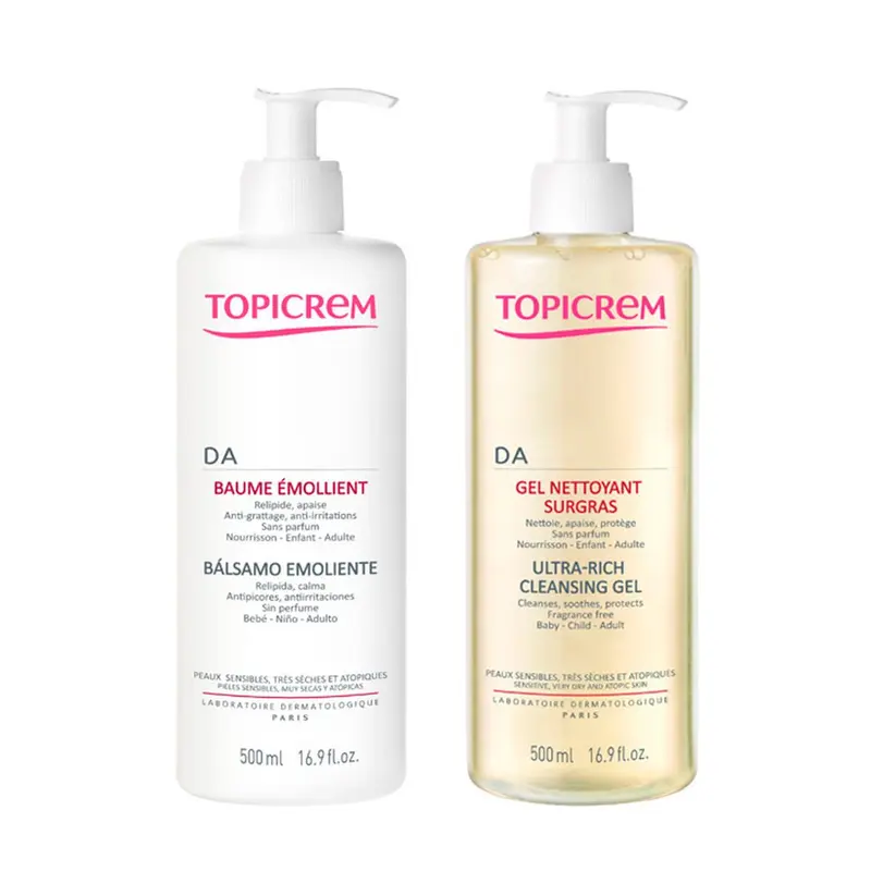 Topicrem DA Pack Bálsamo Emoliente + Gel Sobreengrasante 1000 ml