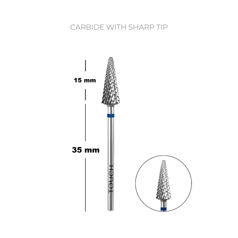 TOUCH Fresa de carburo de tungsteno con punta afilada, azul