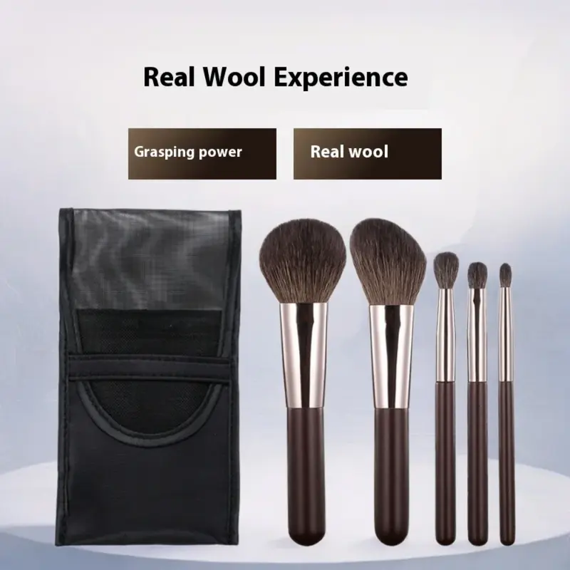 Travel Size Wool Makeup Brush Set