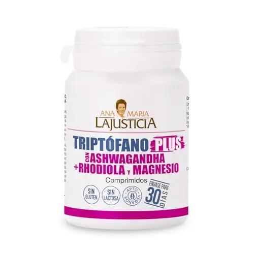 Triptófano Plus con Ashwagandha, Rhodiola y Magnesio - 60 Comprimidos