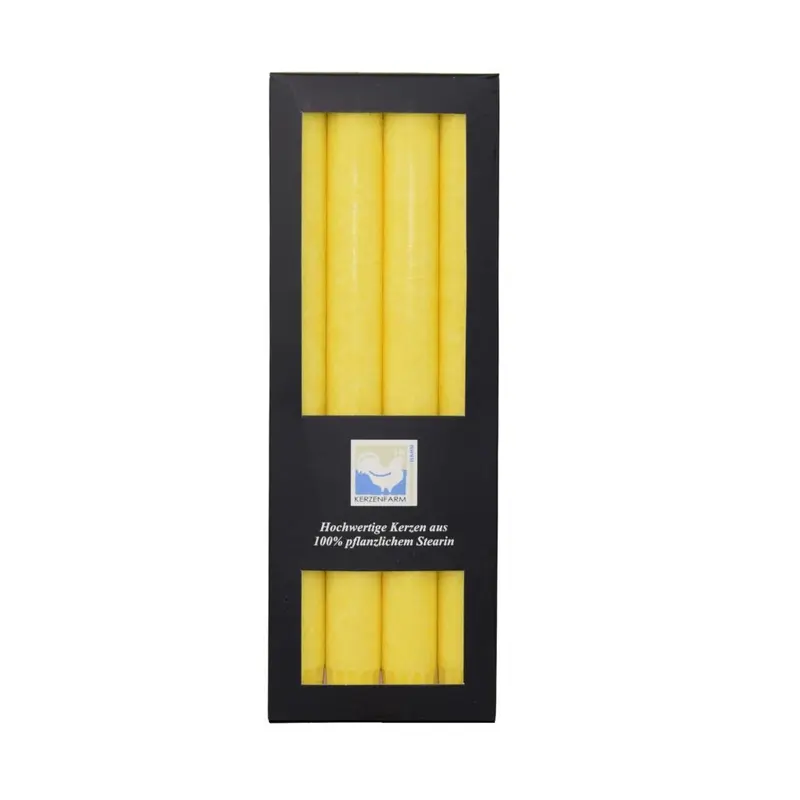 Vela Cilíndrica Amarilla para Candelabro - Cera Vegetal 100% Natural
