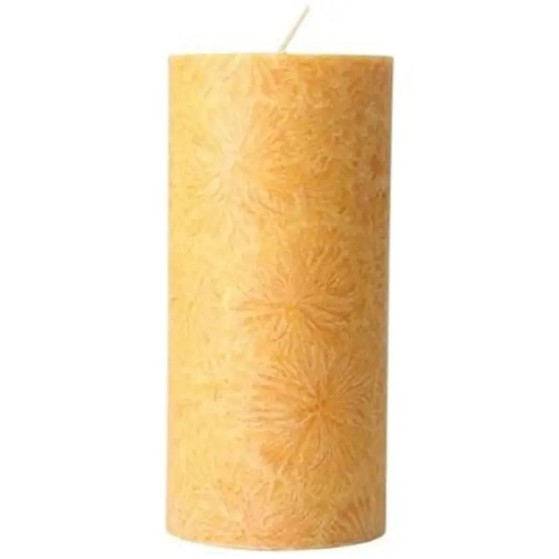 Vela Cilíndrica Pilar Amarilla Kerzerman - Cera 100% Vegetal Artesanal