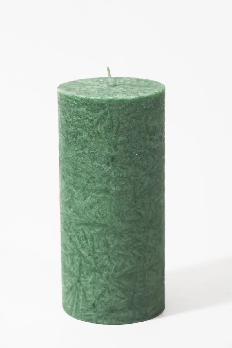 Vela Cilíndrica Pilar Verde Kerzerman - Cera Natural 100% Vegetal