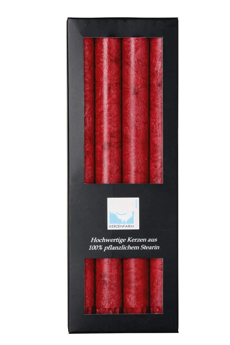 Vela Cilíndrica Roja para Candelabro - Cera 100% Vegetal Artesanal