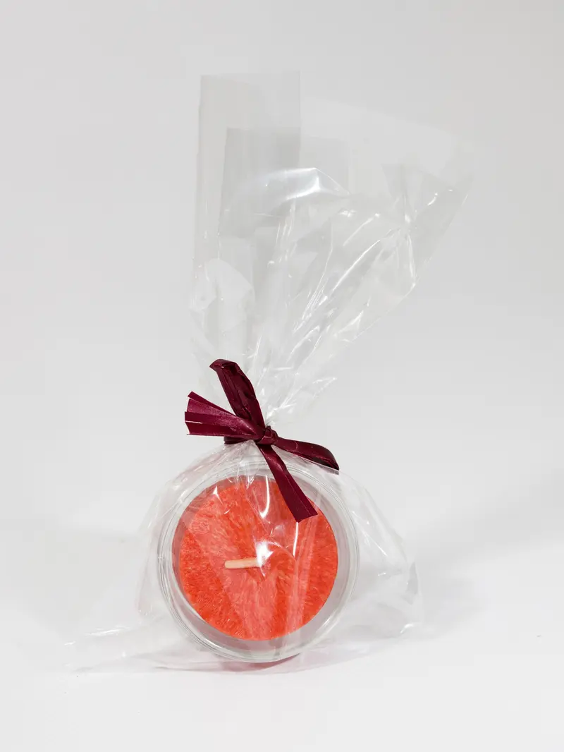 Vela de Té Naranja Cera Vegetal Bioaroma - Velero Cristal Formato Regalo