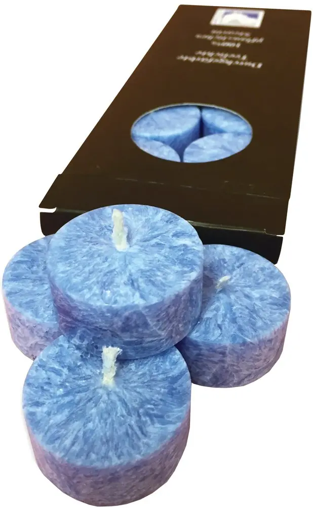 Velas de Té Azul Kerzenfarm Palma de Cera 100% Vegetal - Pack 10 Unidades