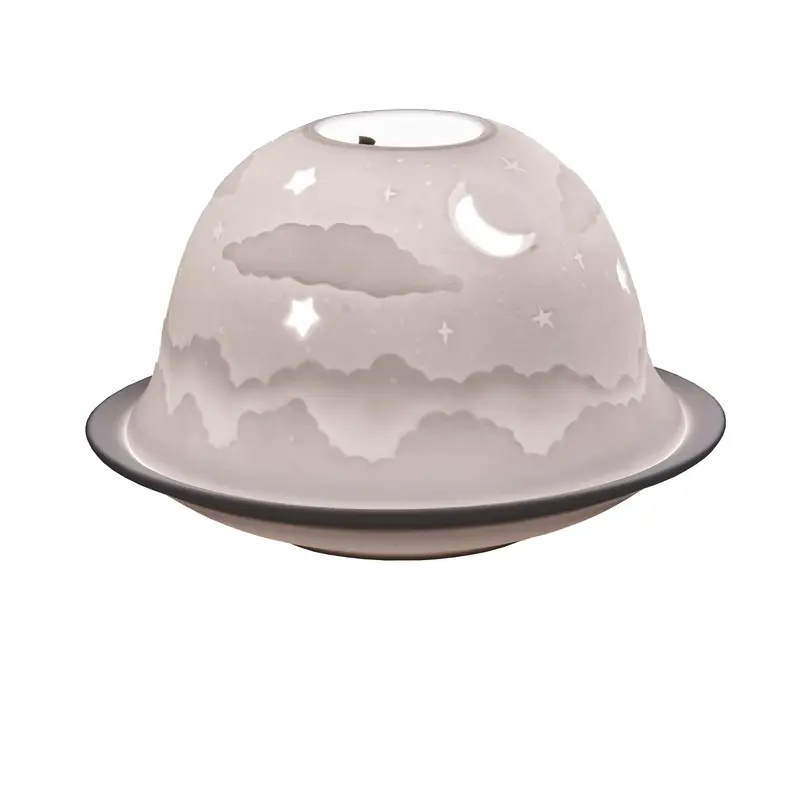 Velero Luna Porcelana Blanca - Portavelas para Velas de Té