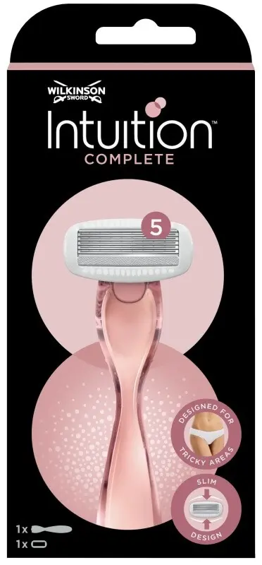 Wilkinson Sword Maquinilla de Depilar Intuition Complete - Maquinilla + Recambio Cuchilla de 5 Hojas para una Depilación Precisa
