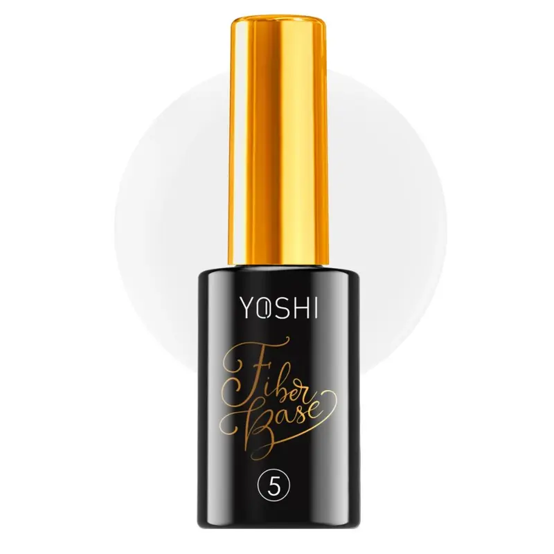 Yoshi Fiber Base nº 5 | Base Rubber con Fibra de Vidrio Profesional para Uñas Reforzadas 10ml