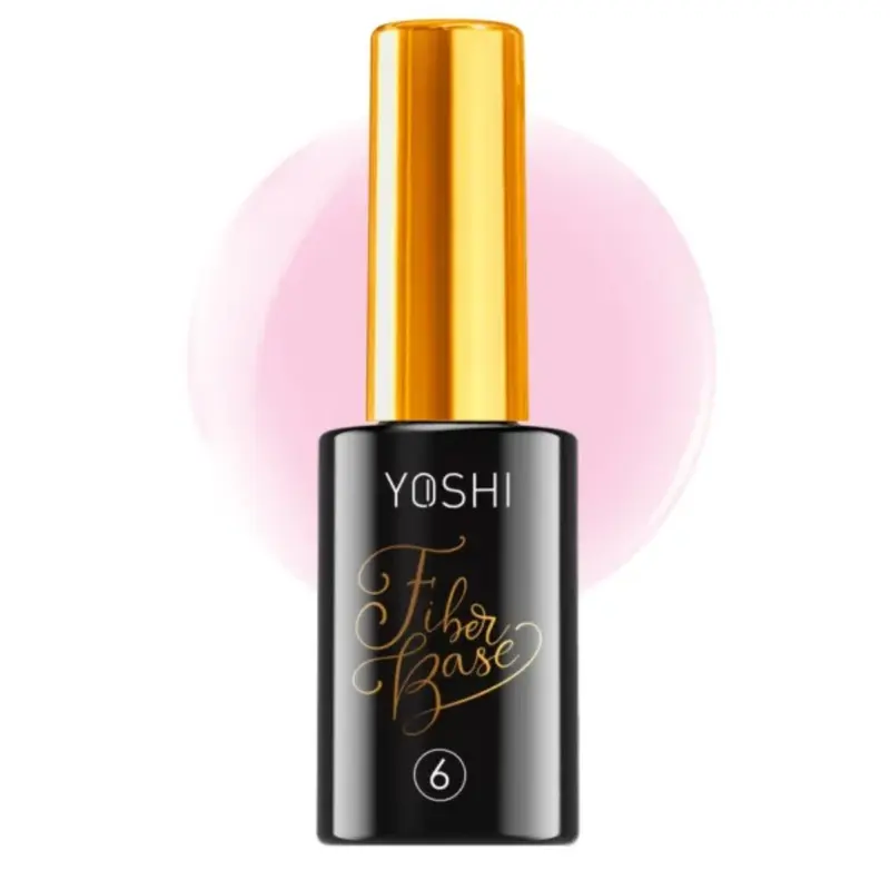 Yoshi Fiber Base nº 6 | Base Rubber con Fibra de Vidrio Profesional para Uñas Reforzadas 10ml